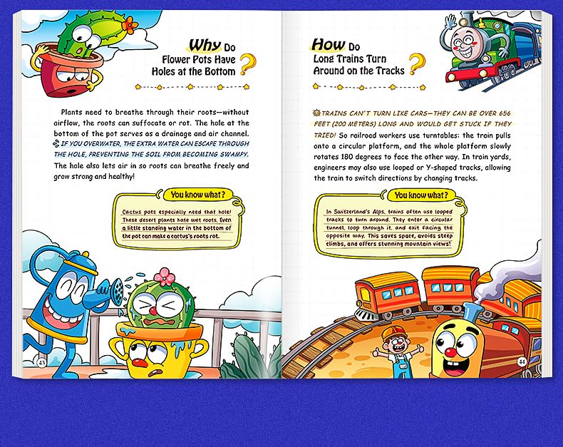 100,000 Whys encyclopedia open to colorful illustrated science pages