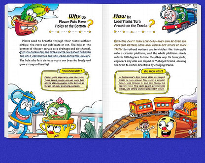 100,000 Whys encyclopedia open to colorful illustrated science pages
